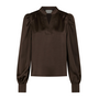Neo Noir Rosslyn Heavy Sateen Blouse Dark Brown