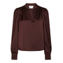 Neo Noir Rosslyn Heavy Sateen Blouse Burgundy
