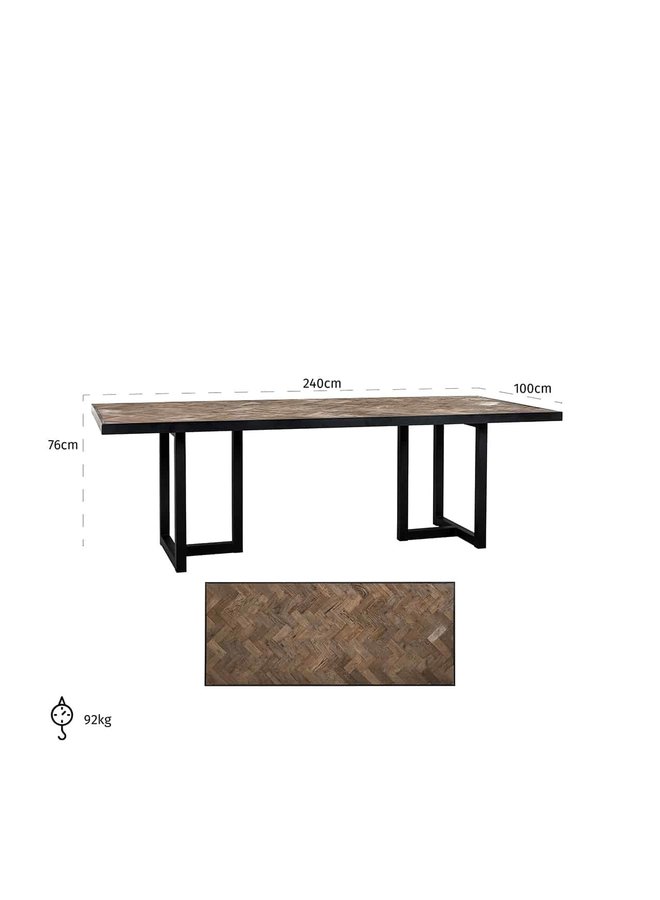 Eettafel Herringbone 240