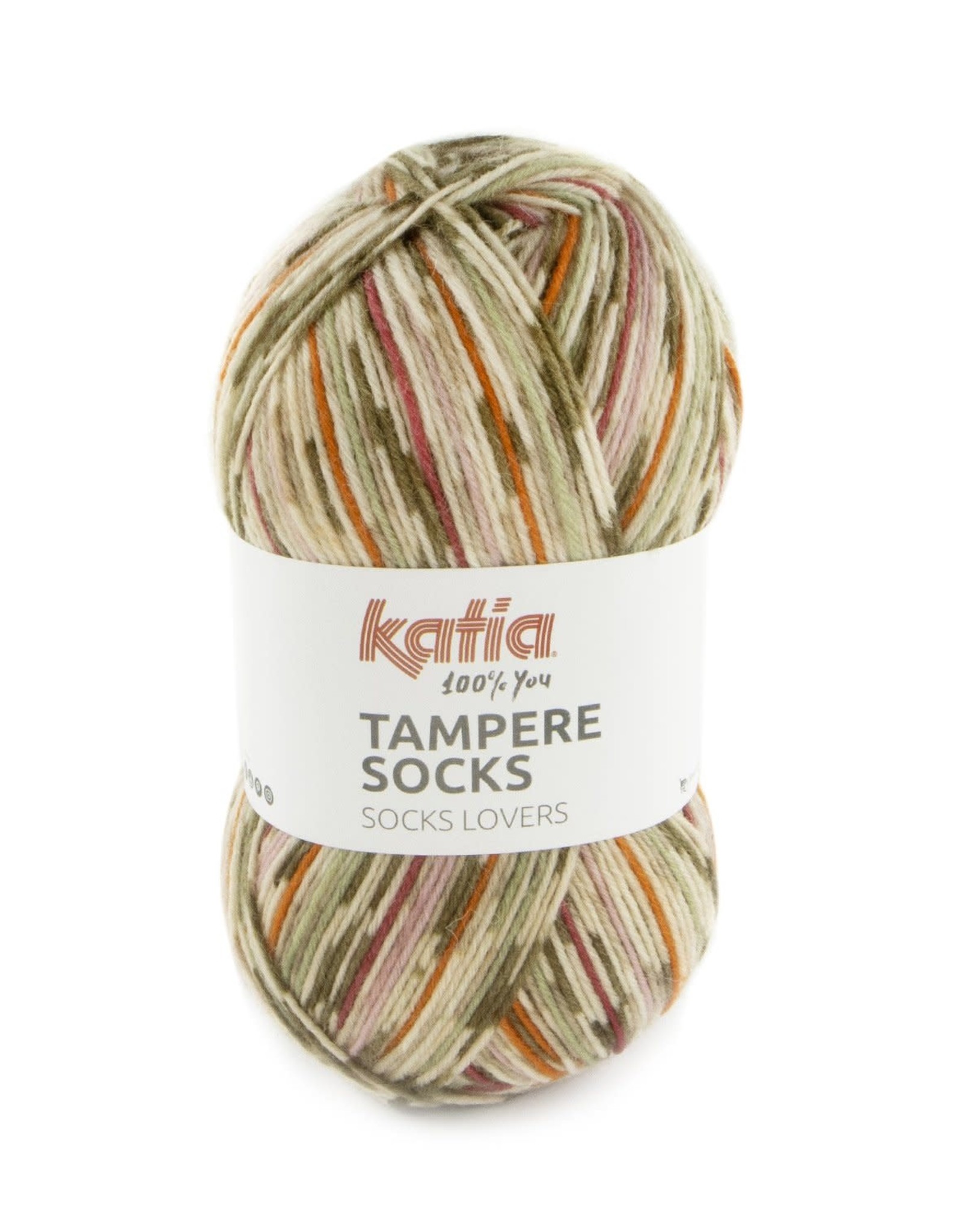 Katia Katia Tampere Socks 101 - Reebruin-Rood-Oranje-Kaki