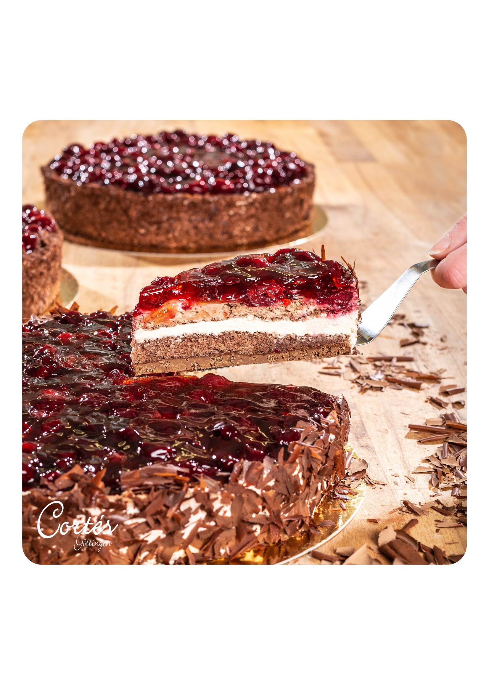 Kirsch Schoko Crisp Torte | Stück