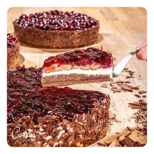 Kirsch Schoko Crisp Torte | Stück