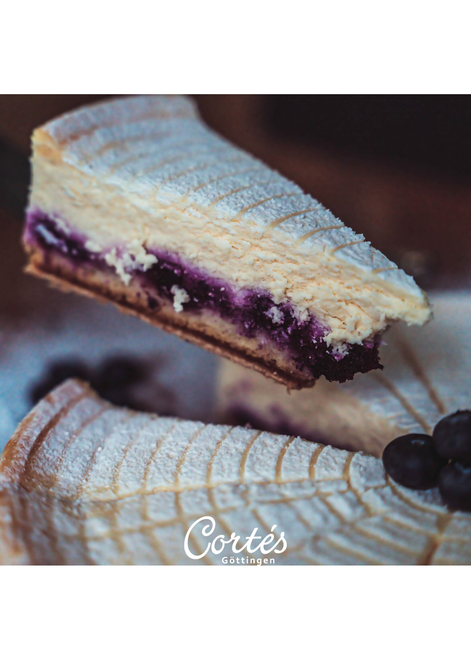 Käse Blaubeer Kuchen | Stück