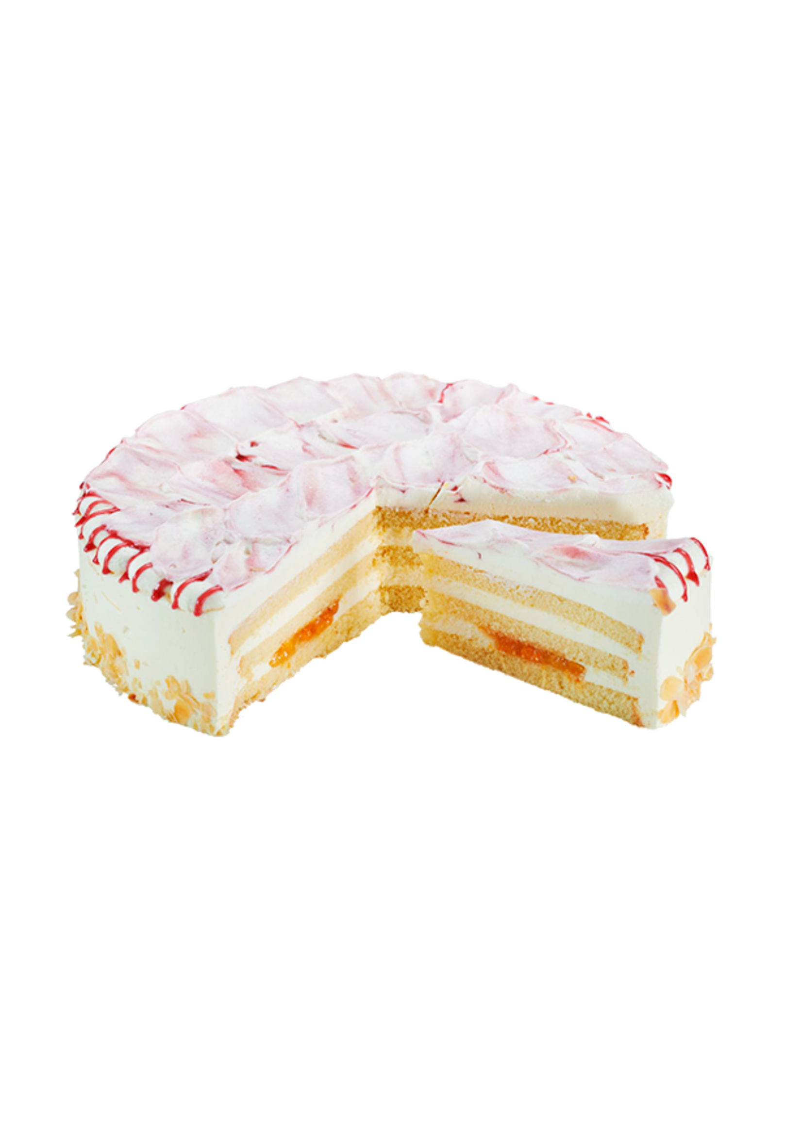 Café Cortés Pfirsich-Melba-Sahnetorte I 28cm | ungeschnitten