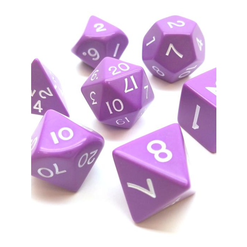 Koplow Jumbo Polyhydral 7 piece dice set- opaque- purple/white Koplow Jumbo Polyhydral 7 piece dice set- opaque- purple/white