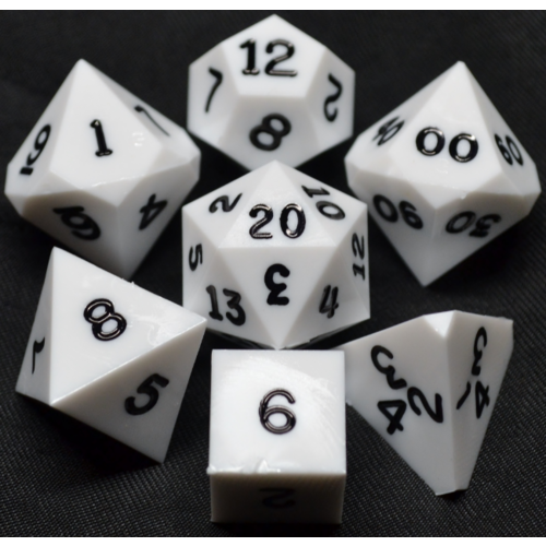 - White Opaque Polyhydral Dice Set - White Opaque Polyhydral Dice Set