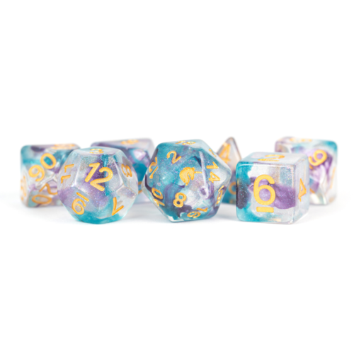 Metallic Dice Unicorn Resin Polyhedral Dice Set Fancy Fae Metallic Dice Unicorn Resin Polyhedral Dice Set Fancy Fae