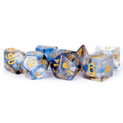 Metallic Dice Unicorn Resin Polyhedral Dice Set Arctic Metallic Dice Unicorn Resin Polyhedral Dice Set Arctic
