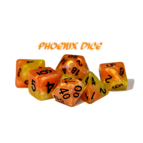 Gate Keeper Games Halfsies Dice Phoenix Fiery Orange & Phoenix Tail Yellow