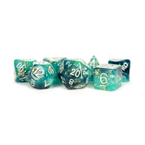 Metallic Dice Eternal Resin Polyhedral Dice Set Teal/Black Metallic Dice Eternal Resin Polyhedral Dice Set Teal/Black