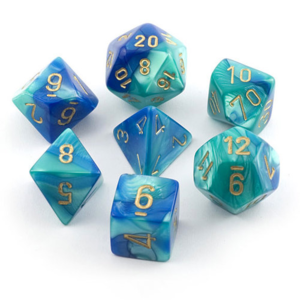Chessex Gemini Blue-teal/gold  Polyhedral 7-Die Set
