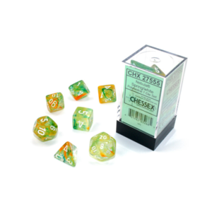 Chessex (27555) Dice Set - Nebula Spring/White Luminary Chessex (27555) Dice Set - Nebula Spring/White Luminary