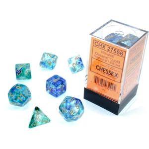 Chessex (CHX-27556 ) Nebula Oceanic/Gold Luminary 7-Die Set