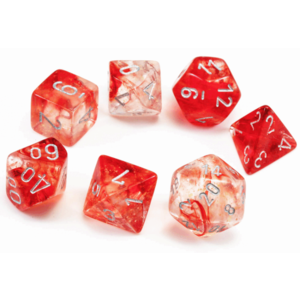 Chessex Nebula Red/Silver Luminary 7-Die Set