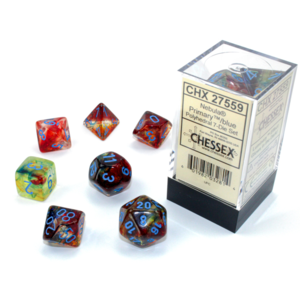 Chessex (27559) Dice Set - Nebula Primary/Blue Luminary
