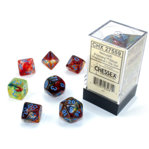 Chessex (CHX-27559) Nebula Primary/Blue Luminary 7-Die Set