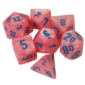 Chessex Lustrous Pink/Blue Polyhydral Set