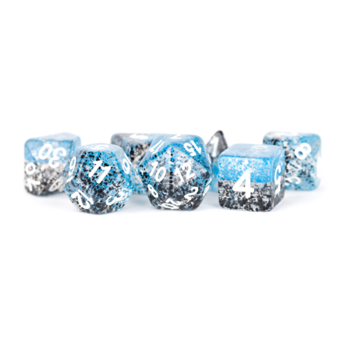 Metallic Dice Particle Dice Blue/Black Polyhydral Set Metallic Dice Particle Dice Blue/Black Polyhydral Set
