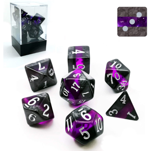 Awesome Dice Mineral Amethyst Polyhedral 7-dice Set Awesome Dice Mineral Amethyst Polyhedral 7-dice Set
