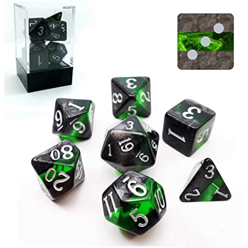 Awesome Dice Mineral Emerald Polyhedral 7-dice Set