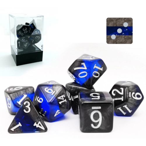 Awesome Dice Mineral Sapphire Polyhedral 7-dice Set Awesome Dice Mineral Sapphire Polyhedral 7-dice Set