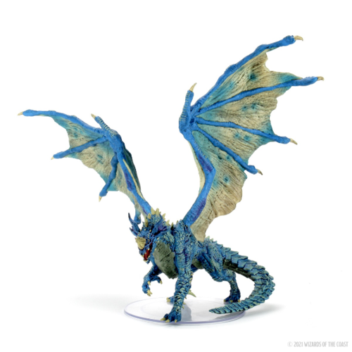 Wizk!ds D&D Icons of the Realm- Adult Blue Dragon Premium Figure (painted)