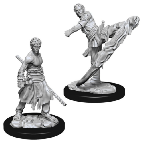 Wizk!ds (WZK73838) Unpainted Miniatures - Half-Elf Male Monk (5E)