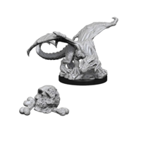 (WZK73850) Unpainted Miniatures - Black Dragon Wyrmling