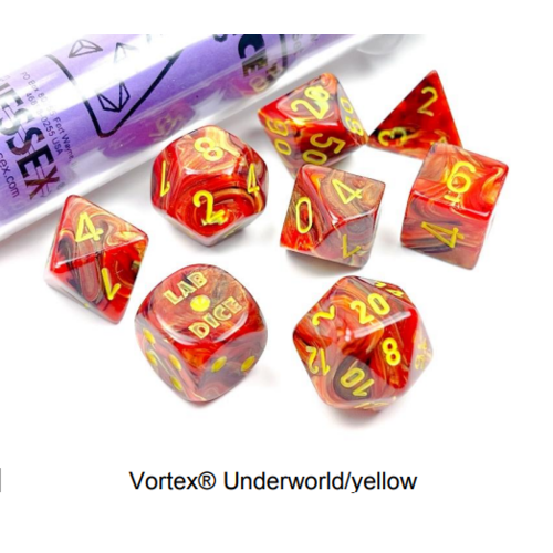 Chessex Vortex Polyhedral Underworld/Yellow Chessex Vortex Polyhedral Underworld/Yellow