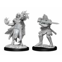 (WZK90310) Unpainted Miniatures - Hobgoblin Fighter Male & Hobgoblin Wizard Female (5E)