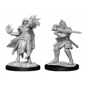 Wizk!ds (WZK90310) Unpainted Miniatures - Hobgoblin Fighter Male & Hobgoblin Wizard Female (5E)
