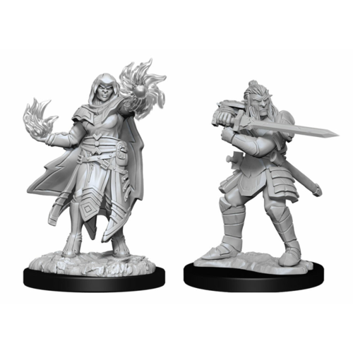 Wizk!ds (WZK90310) Unpainted Miniatures - Hobgoblin Fighter Male & Hobgoblin Wizard Female (5E)