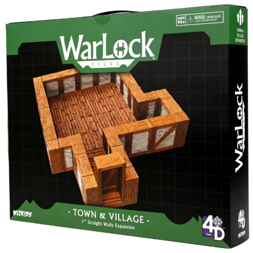 Wizk!ds WarLock Tiles: Expansion Pack - 1 inch Town & Village Straight Walls Wizk!ds WarLock Tiles: Expansion Pack - 1 inch Town & Village Straight Walls