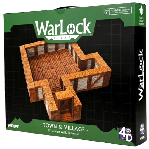 Wizk!ds WarLock Tiles: Expansion Pack - 1 inch Town & Village Straight Walls