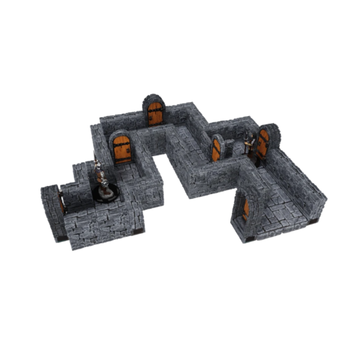 Wizk!ds WarLock Tiles: Expansion Pack - 1 inch Dungeon Straight Walls