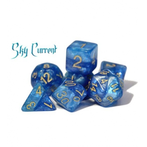 Gate Keeper Games Halfsies Dice Sky Current (7 poly set)