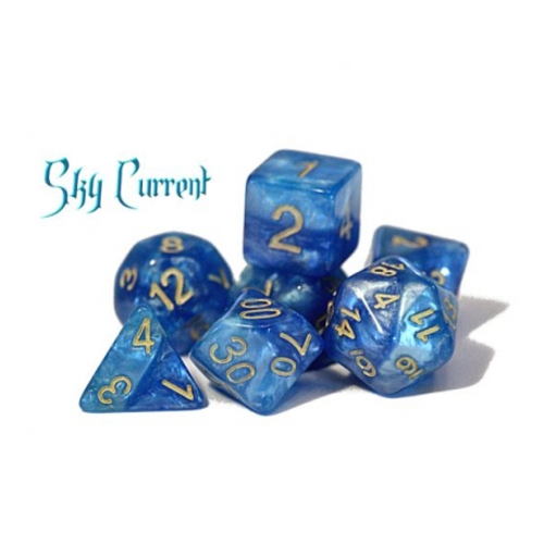 Gate Keeper Games Halfsies Dice Sky Current (7 poly set) Gate Keeper Games Halfsies Dice Sky Current (7 poly set)