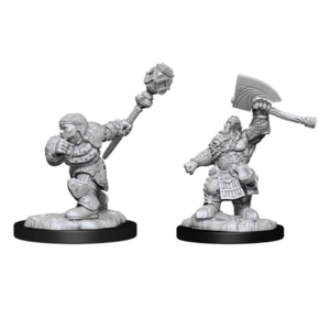 (WZK90276) Unpainted Miniatures - Dwarf Fighter & Cleric (MTG)
