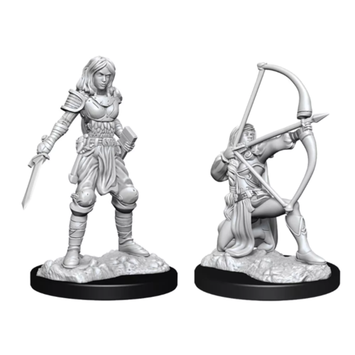 Wizk!ds Unpainted Miniatures - Female human Fighter (PF)