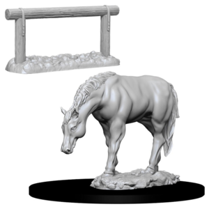 Wizk!ds Unpainted Miniatures - Horse & Hitch (PF)
