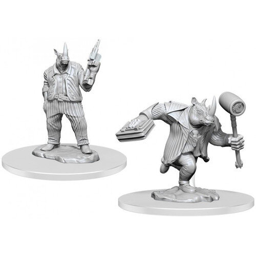 MTG Unpainted Miniatures: Freelance Muscle and Rhox Pummeler