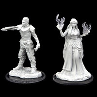 (WZK90468) Critical Role Unpainted Miniatures - Turst Militia Swordsman & Lyrengorn Holy Priest