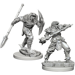Wizk!ds Unpainted Miniatures - Dragonborn Male Fighter with Spear