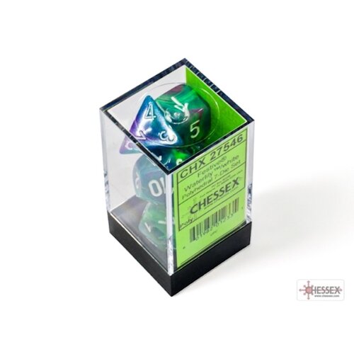 Chessex Festive Waterlily/white Polyhedral 7-Die Set
