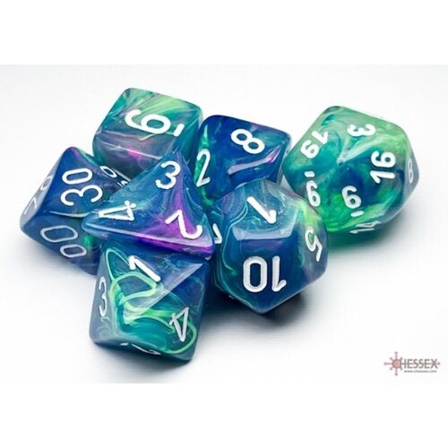 Chessex Festive Waterlily/white Polyhedral 7-Die Set