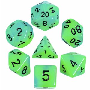 Glow in the Dark Dice Set - Blue/Green