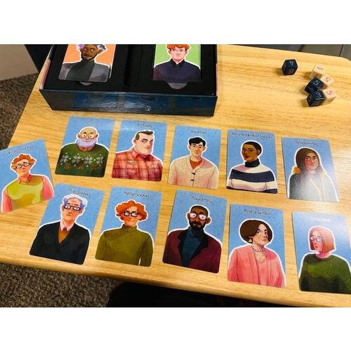 Brindlewood Bay RPG - Suspect Cards & Needlepoint Dice