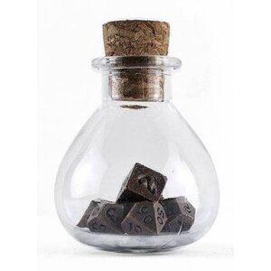 Tiny Dice Set in Potion Bottle - Ancient Copper Tiny Dice Set in Potion Bottle - Ancient Copper