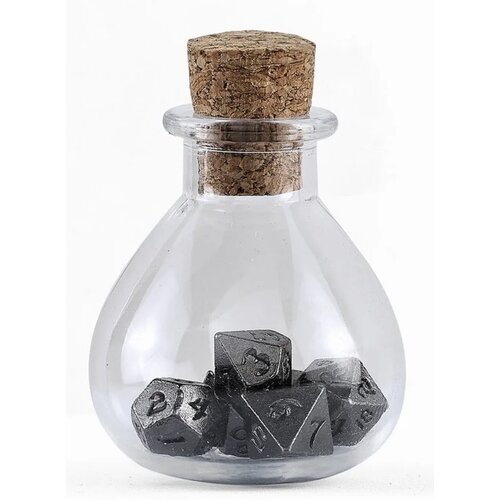 Tiny Dice Set in Potion Bottle - Gunmetal