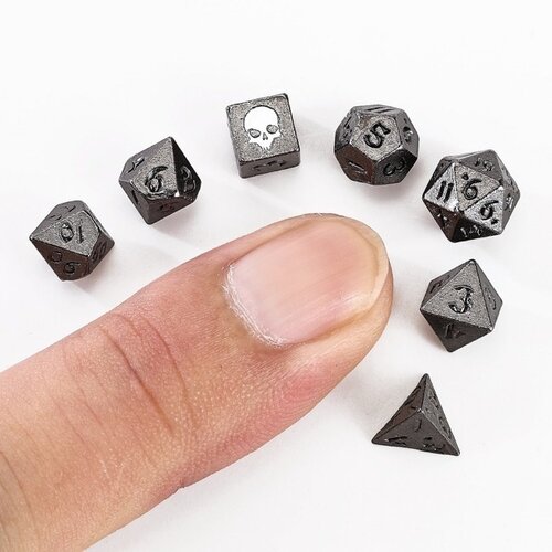 Tiny Dice Set in Potion Bottle - Gunmetal